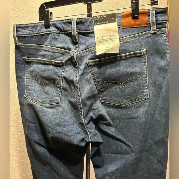 Ralph Lauren high rise bootleg legacy wash jeans women’s 16/33 - Picture 6 of 12